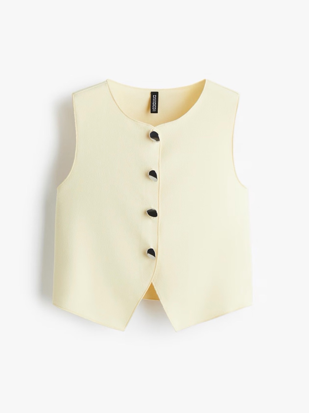 H&M Pale Yellow Sleeveless Button Vest